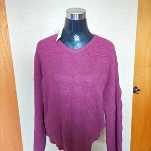 Cozy Minimalism Greige Chunky Knit Pullover Sweater Textured Soft XL Casual Chic